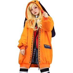 Anime Runa Cosplay Costume Bunny Ears Hoodie  Hooded Jacket Coat Women Girl